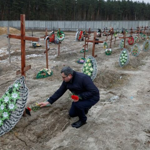 Recalling bucha deaths, zelenskiy describes 'horrific' year in kyiv region - photo licensed by shore news network.