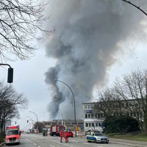 Hamburg police warn of possible toxins due to fire; 140 evacuated - photo licensed by shore news network.