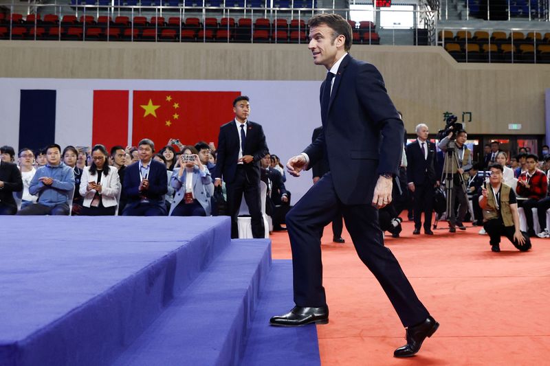 Macron says Europe should not follow U.S. or Chinese policy over Taiwan