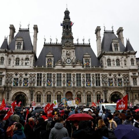 France's macron signs contested pension law as unions plan more protests - photo licensed by shore news network.