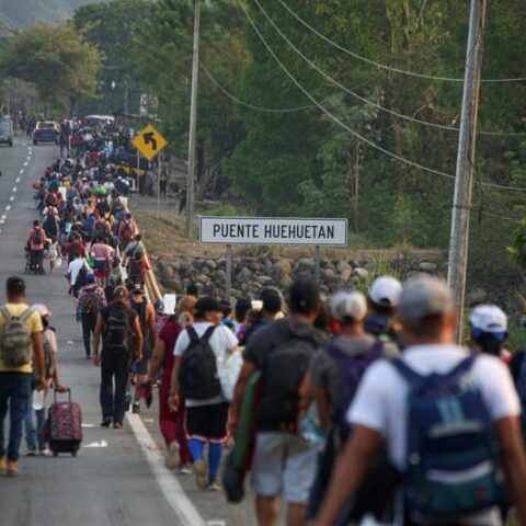 Massive migrant caravan forms in mexico to protest immigration policies - photo licensed by shore news network.