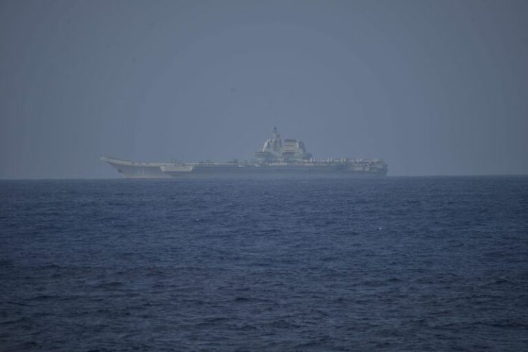 Taiwan reports chinese aircraft carrier sailed through strait - photo licensed by shore news network.