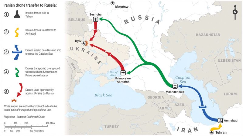 Russia has received hundreds of Iranian drones to attack Ukraine, says White House
