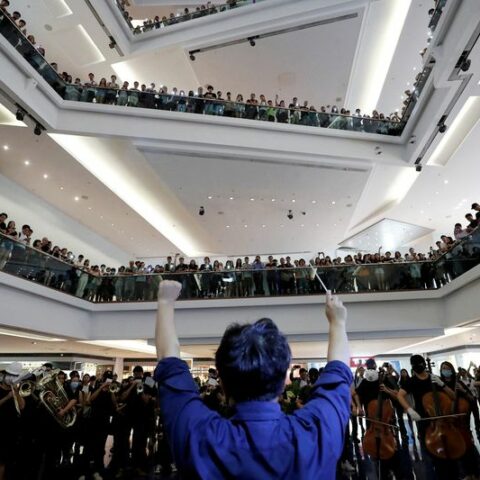 Hong kong protest anthem's online presence fades as govt seeks total ban - photo licensed by shore news network.