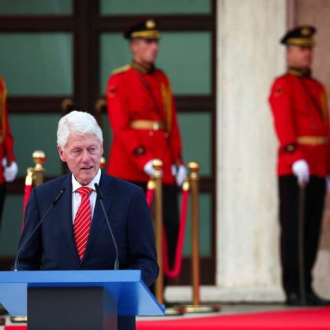 On albania visit, bill clinton meets clintons and hillarys of kosovo - photo licensed by shore news network.