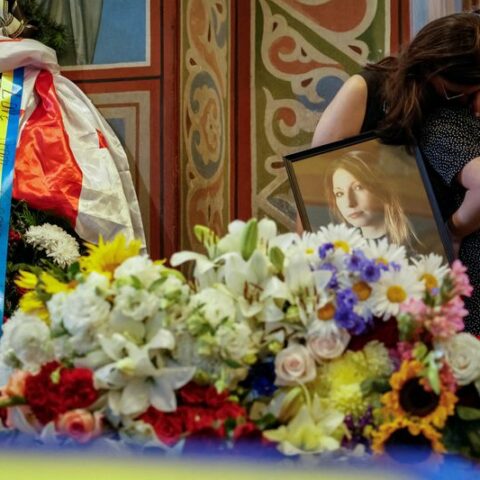 Ukrainians bid farewell to writer killed in russian air strike - photo licensed by shore news network.