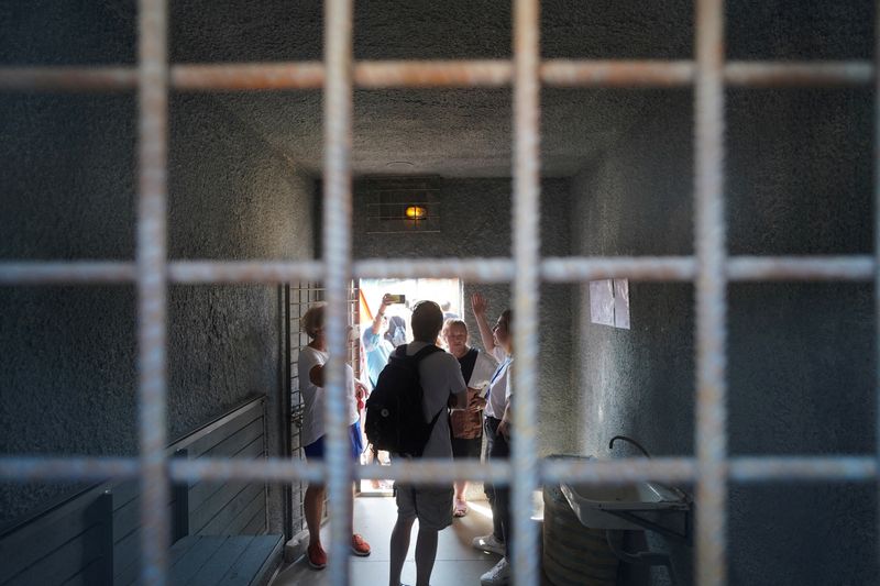 Mock jail cell of Kremlin critic Alexei Navalny unveiled before NATO summit