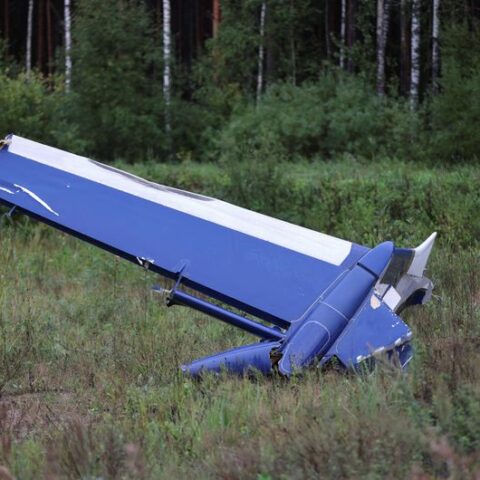 Villagers hear bang, then see prigozhin plane plummet to the ground - photo licensed by shore news network.