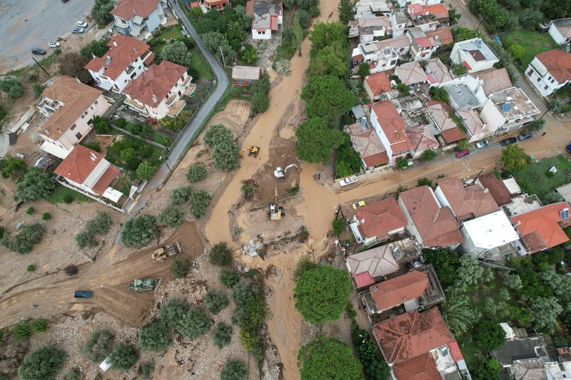 Flooded homes, streets as another storm hits battered central Greece
