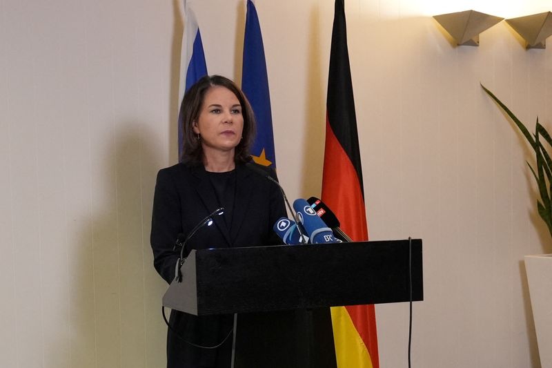 German foreign minister, in Israel, says humanitarian crisis must be contained