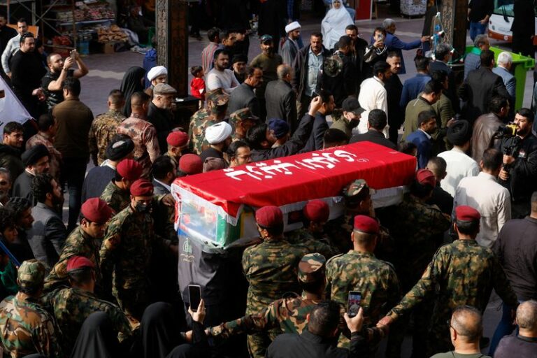 Mourners chant 'death to israel' at revolutionary guards adviser funeral - photo licensed by shore news network.