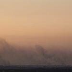 Smoke rises over Gaza, as seen from southern Israel