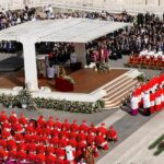 Pope Francis leads a consistory ceremony