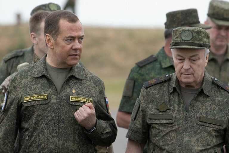 Russia's medvedev warns of nuclear response if ukraine hits missile launch sites - photo licensed by shore news network.