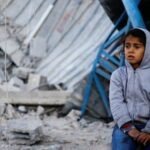 Aftermath of an Israeli strike on a house in Rafah