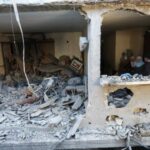 Aftermath an Israeli strike on a house, in Rafah