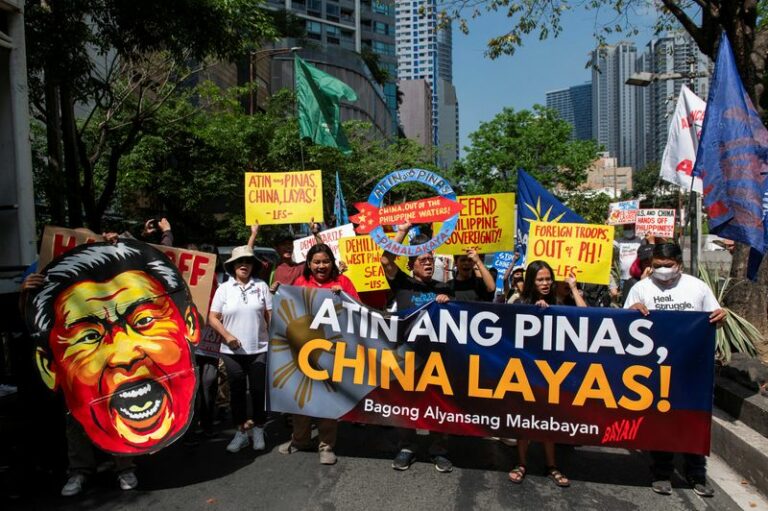 Philippine protesters trample on xi effigy, condemn china's maritime 'aggression' - photo licensed by shore news network.