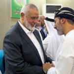 Hamas top leader meets people offering condolences after the killing