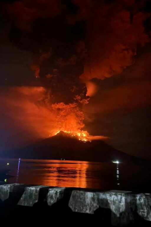 Indonesian volcano eruption forces evacuations, airport closure