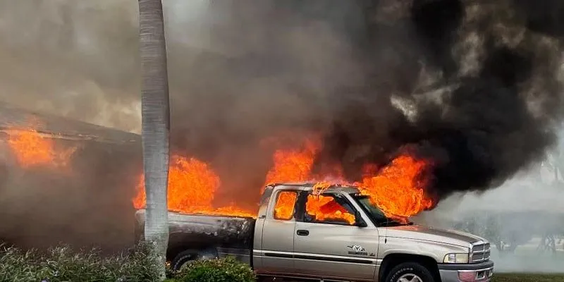 Truck, home damaged extensively in Cape Coral fire Truck, home damaged extensively in Cape Coral fire