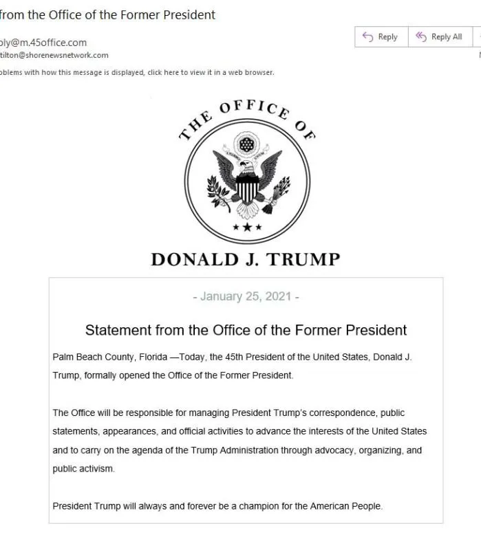 Guess Who's Back? President Trump Launches New Website, Office to Continue Serving America Guess Who's Back? President Trump Launches New Website, Office to Continue Serving America