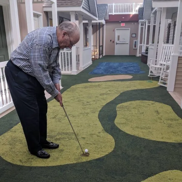This assisted living facility designed to feel like mid-twentieth century rural downtown center This assisted living facility designed to feel like mid-twentieth century rural downtown center