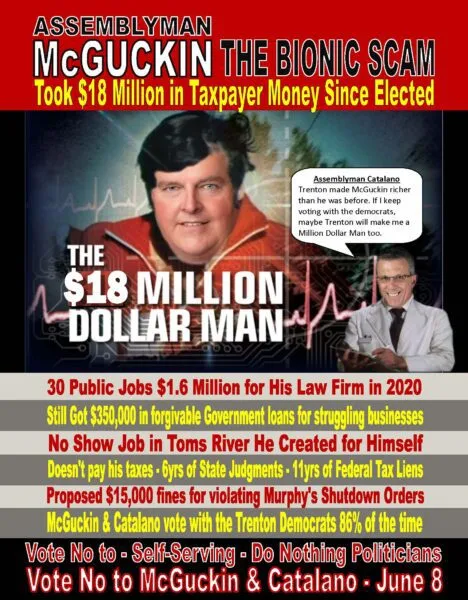 Ambrosio targets serial income tax cheat mega-dipper Greg McGuckin as primary election just two days away The Bionic Scam With Bubble 5