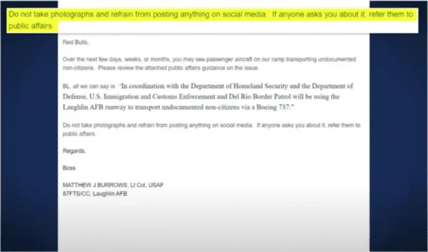 Leaked email shows Biden using military airbase to spread migrants across U.S. Leaked email shows Biden using military airbase to spread migrants across U.S.