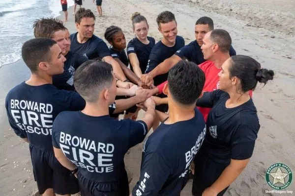 Probationary firefighters face their fears, build confidence in pier jump Probationary firefighters face their fears, build confidence in pier jump