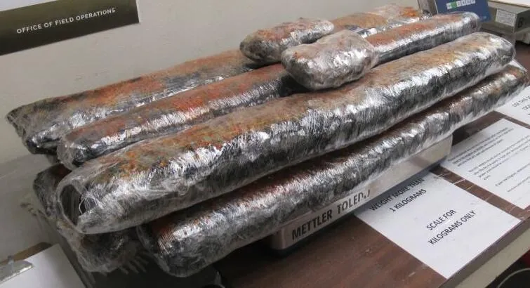 CBP Officers Seize over $1 Million in Methamphetamine at the Hidalgo International Bridge Packages containing 79 pounds of methamphetamine seized by CBP officers at Hidalgo International Bridge