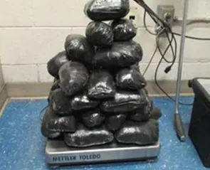 El Paso Area CBP Officers Seize Narcotics and Arrest 17 Fugitives Methamphetamine load.