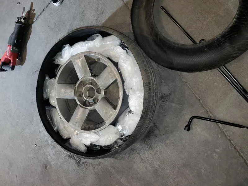Methamphetamine in a tire.