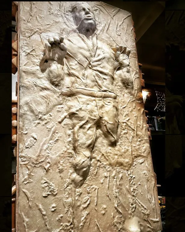 Bakery makes six-foot tall frozen carbonite Pan Solo made of bread Bakery makes six-foot tall frozen carbonite Pan Solo made of bread