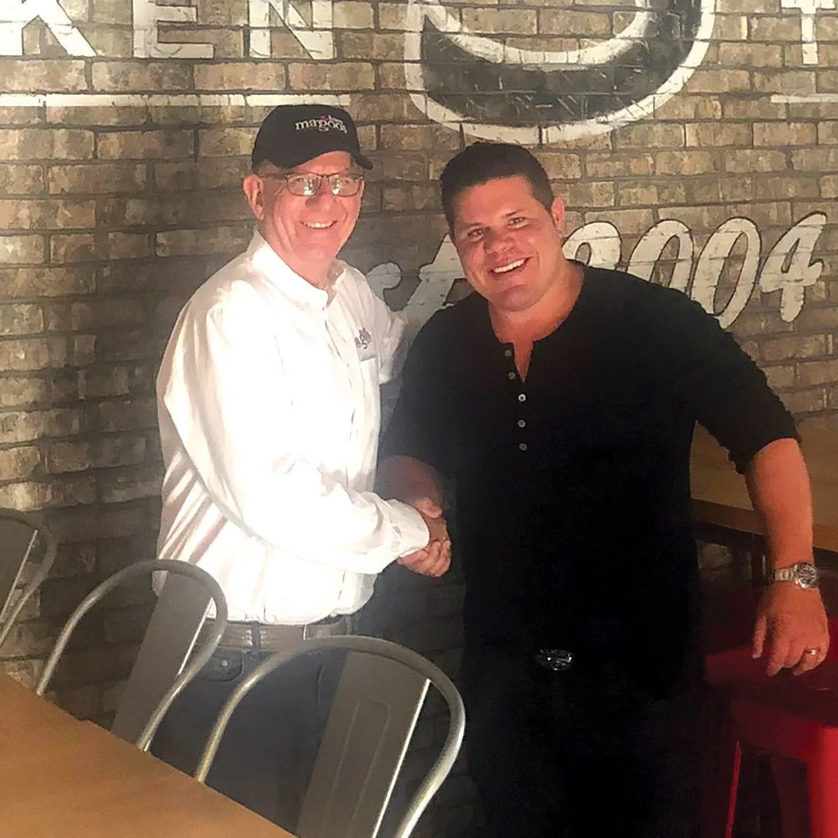 Huey Magoo's President and CEO Andy Howard with Buck Harris Huey Magoo's Announces Grand Opening in Valdosta, Georgia This Wednesday, April 7