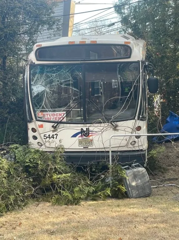 Student Bus Driver Crashed a New Jersey Transit Bus into Building Student Bus Driver Crashed a New Jersey Transit Bus into Building