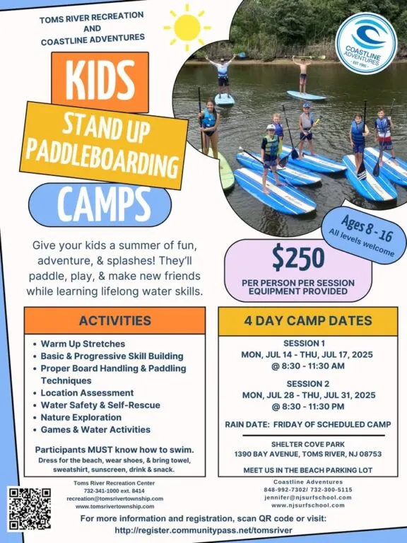 Toms River offers summer paddleboarding and bodyboarding camps for kids Toms River offers summer paddleboarding and bodyboarding camps for kids