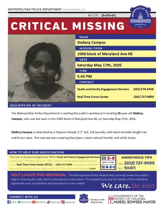 DC girl, 15, vanishes from Maryland Avenue DC girl, 15, vanishes from Maryland Avenue