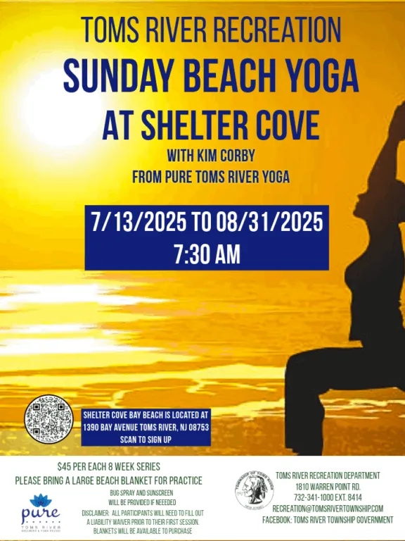 Toms River to host Sunday beach yoga series at Shelter Cove starting this weekend Toms River to host Sunday beach yoga series at Shelter Cove starting this weekend