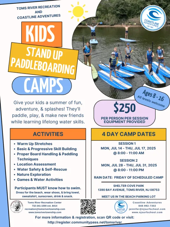 Toms River hosting kids stand-up paddleboarding camps in July Toms River hosting kids stand-up paddleboarding camps in July