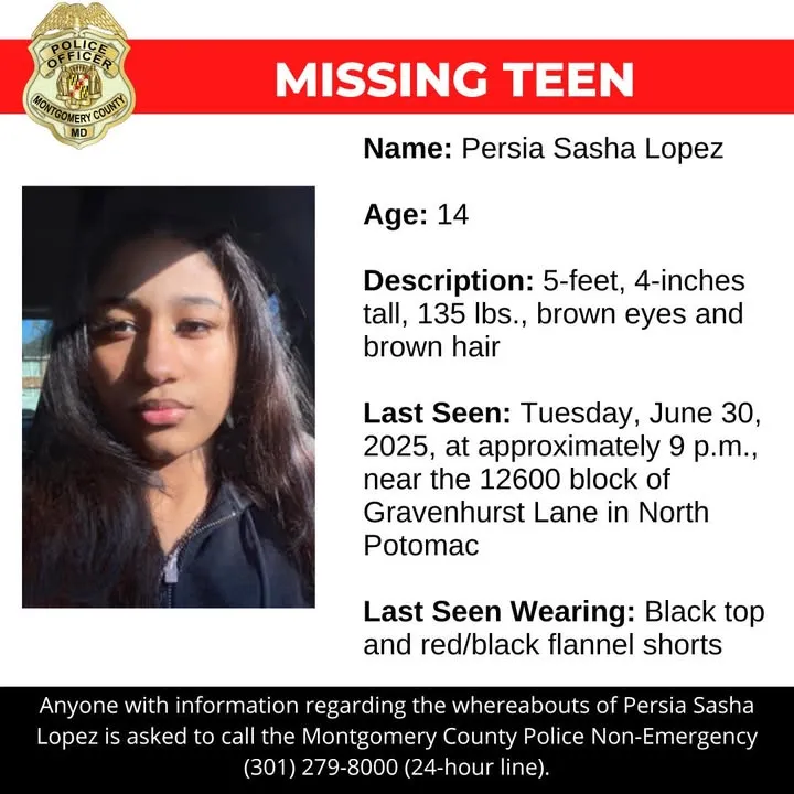 North Potomac Girl, 14, Missing After Night Disappearance North Potomac Girl, 14, Missing After Night Disappearance