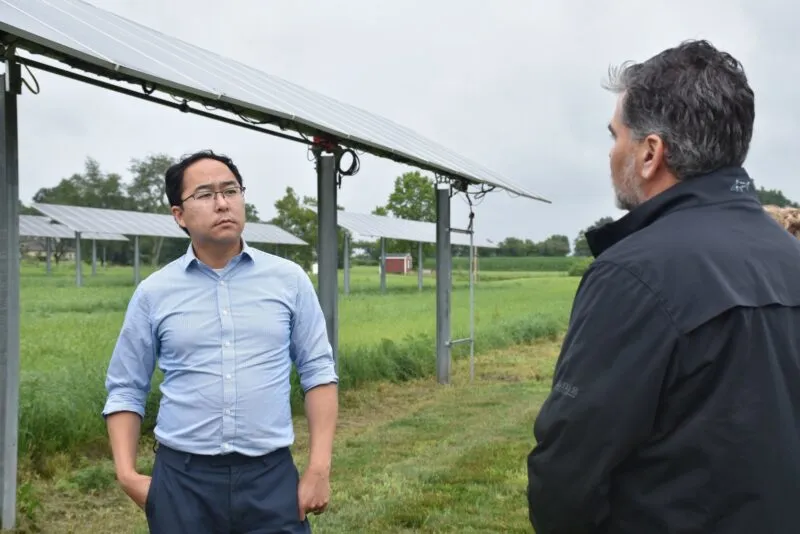 Andy Kim blasts Republican-backed bill during solar site visit in Pittstown Solarkim