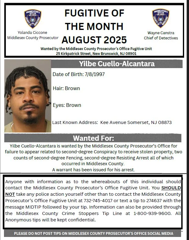 Middlesex County names Fugitive of the Month for August Middlesex County names Fugitive of the Month for August