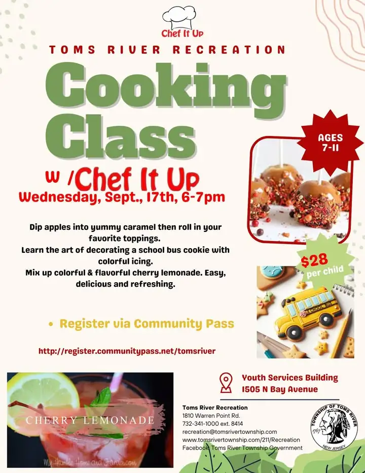 Toms River launches fall recreation programs for kids after school and holidays Cooking